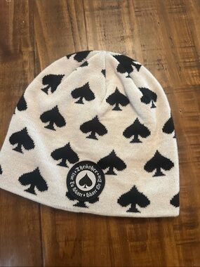 THRASHER White Spade Knit Beanie Hat